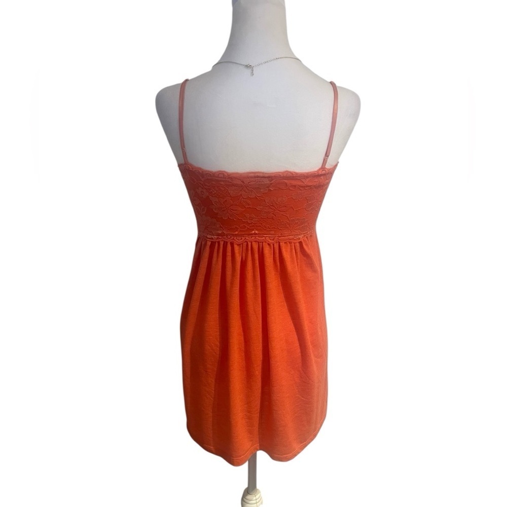 Y2K Orange Lace Babydoll Top Size L – Fall Aesthetic Retro Style - Picture 4 of 9